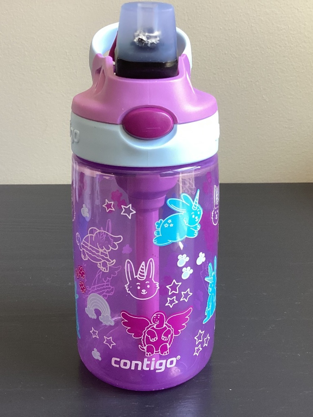 Contigo Kids Water Bottle with AutoSpout Clouds and Animals 14oz BPA Free